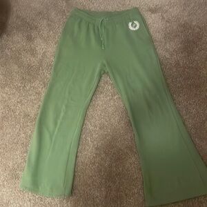Green PINK flare sweatpants